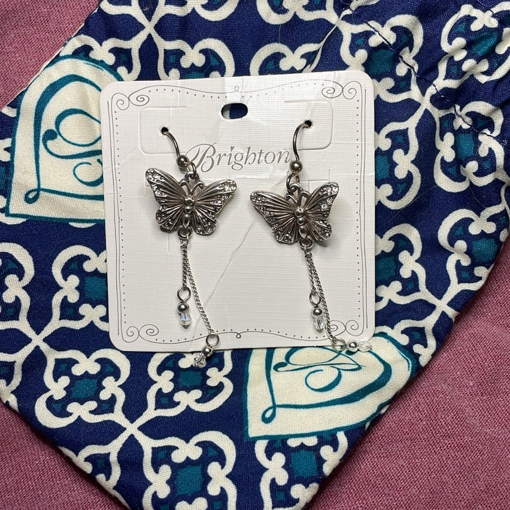 🦋 RARE FIND 🦋 BNWT Brighton Solstice Dangle butterfly earrings RETIRED